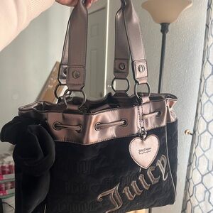Juicy Couture Black and Metallic Tote Bag